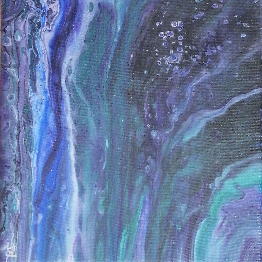 "Aquamarine flow" acrylic painting - Picture 4 of 4